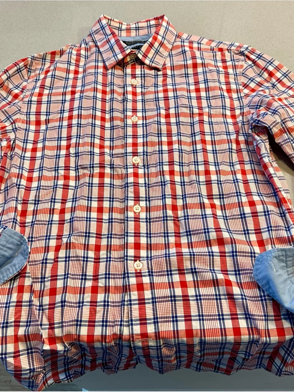 Banana Republic Red, Blue & White Plaid Button-Down Shirt